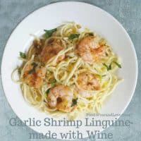 Garlic Shrimp Linguine Made with Wine