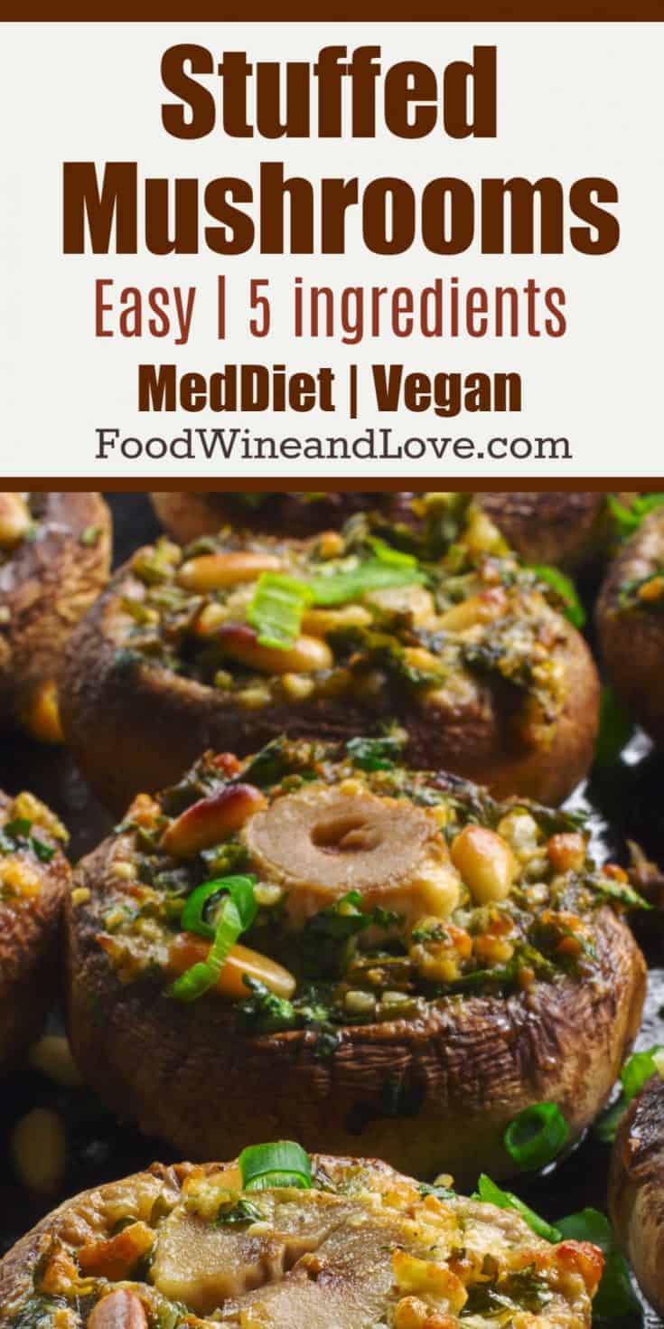 Easy Vegan Stuffed Mushrooms - Food Wine and Love
