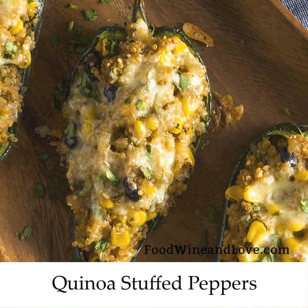 Quinoa Stuffed Peppers, a gluten free, Vegan, Mediterranean diet friendly appetizer idea
