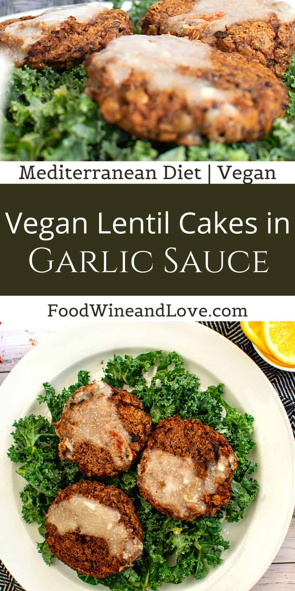 Vegan Lentil Cakes in Garlic Sauce