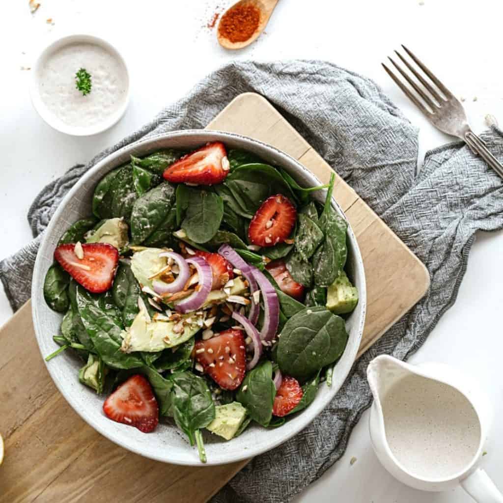 Spinach Strawberry and Avocado Salad - Food Wine and Love