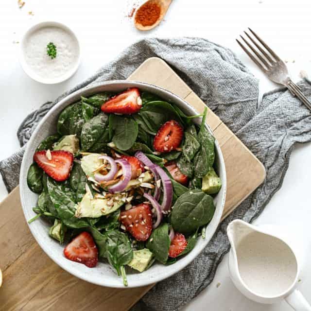 Spinach Strawberry and Avocado Salad - Food Wine and Love