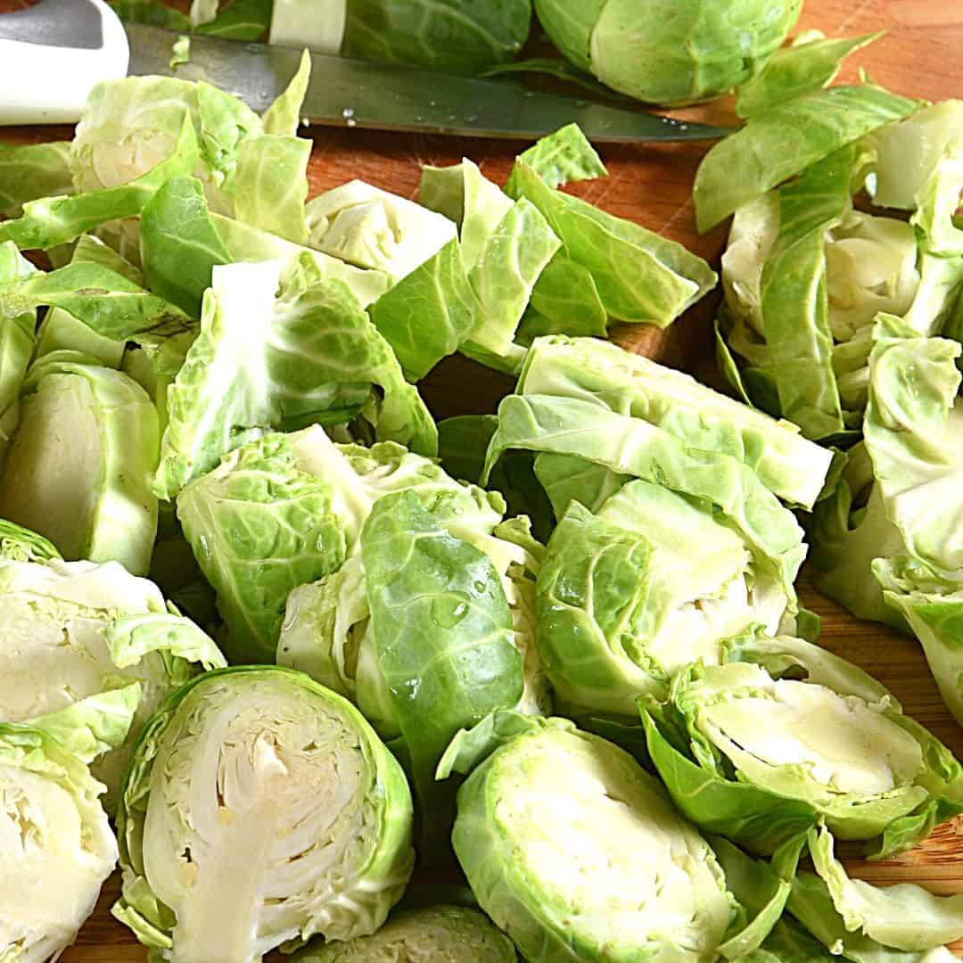 slice brussels sprouts