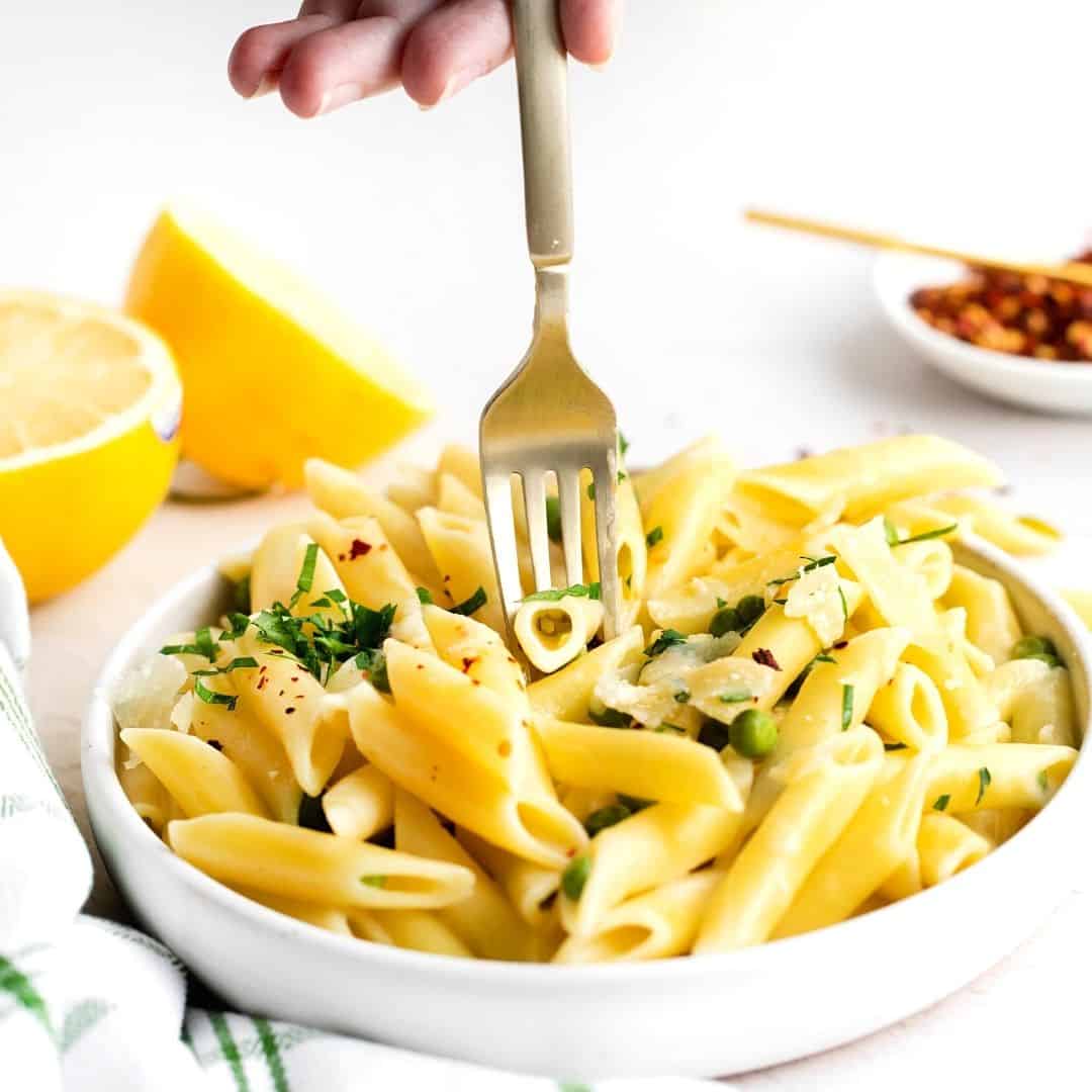 Instapot Lemon Pasta with Peas