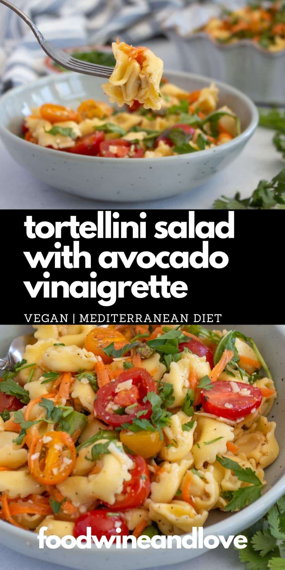 Tortellini Salad with Avocado Vinaigrette