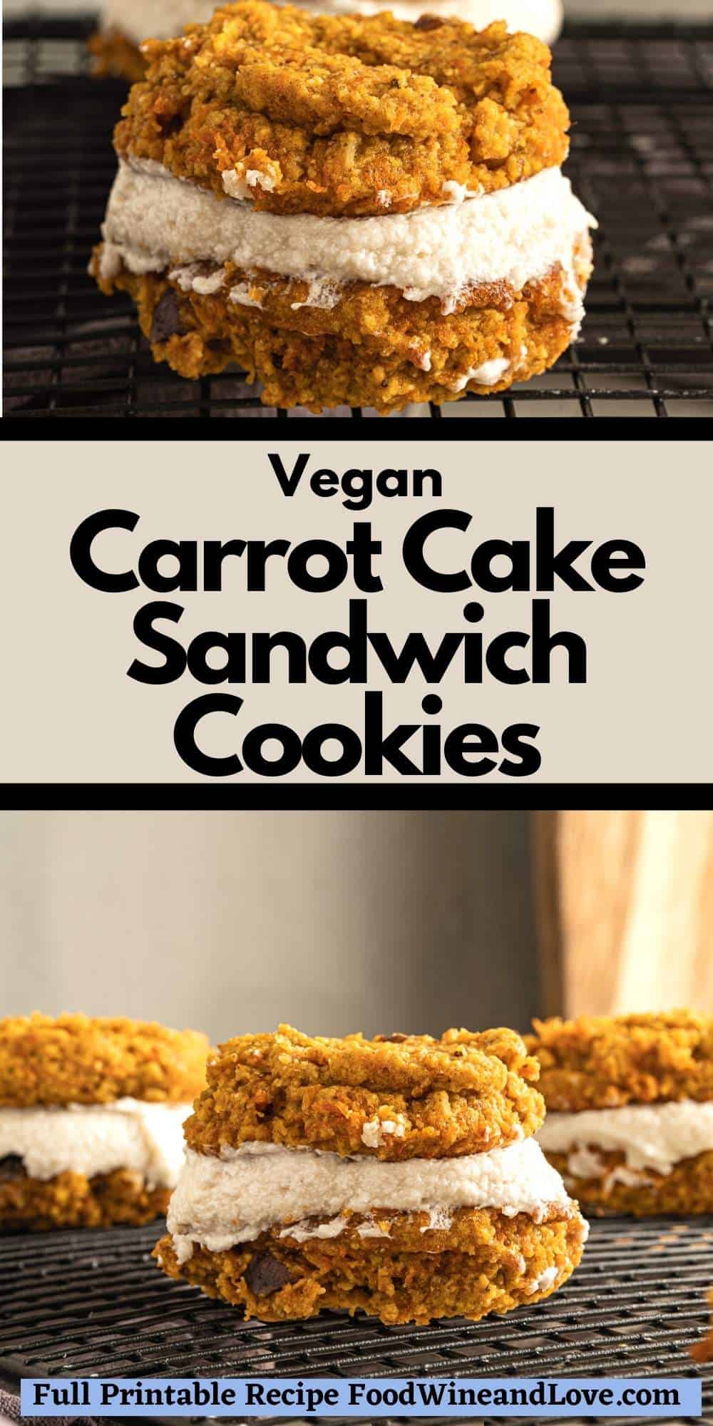 Vegan Carrot Cake Sandwich Cookies
