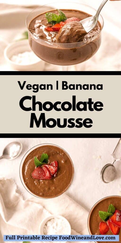 Vegan Banana Chocolate Mousse - Food Wine and Love