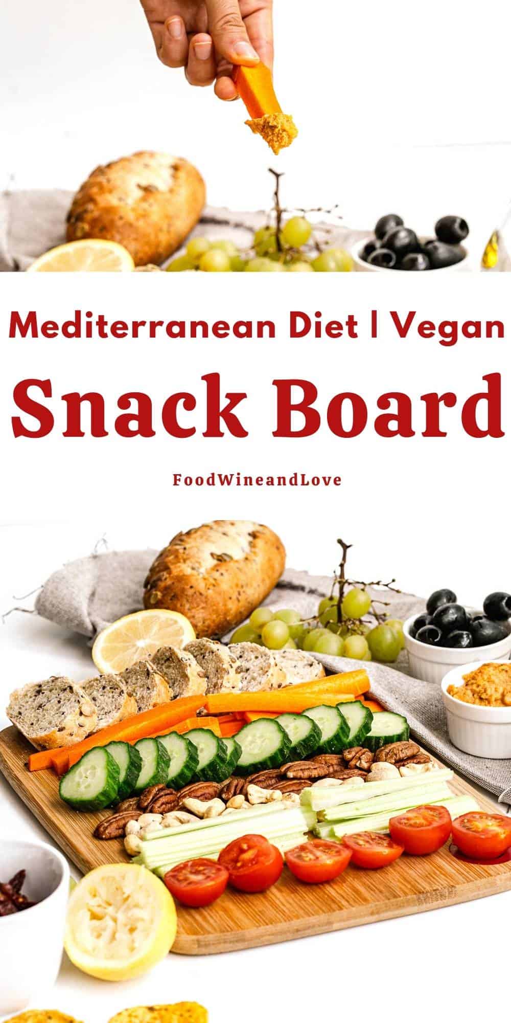 Vegan Mediterranean Diet Snack Board