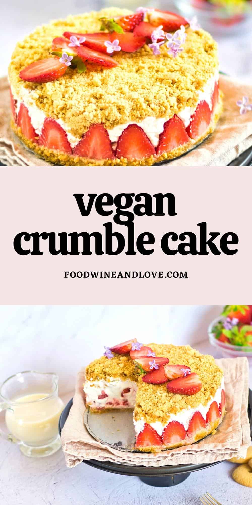 Vegan Strawberry Crumble Cake