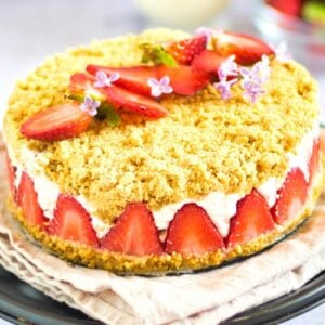Vegan Strawberry Crumble Cake