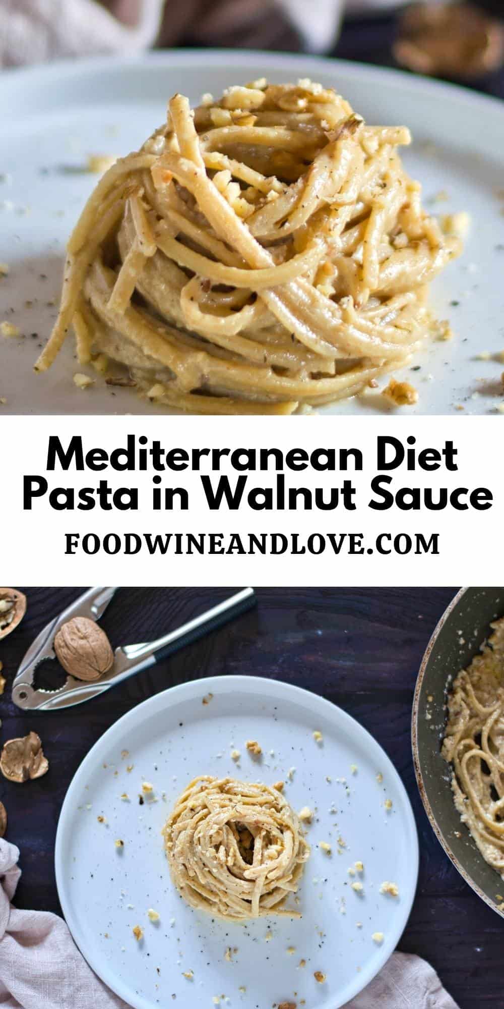 Mediterranean Diet Pasta in Walnut Sauce