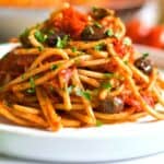 Vegan Puttanesca Spaghetti
