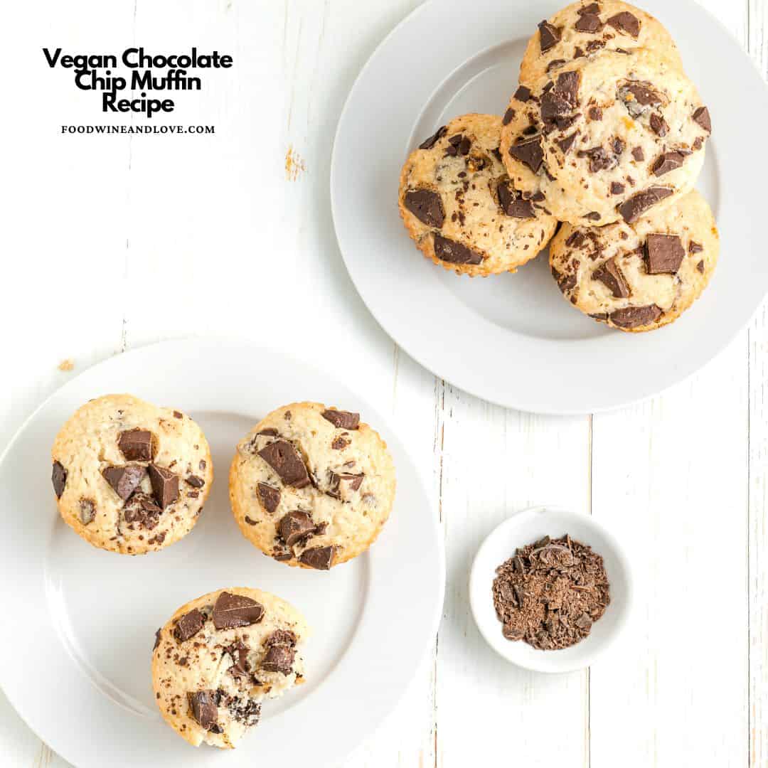 How to Make Vegan Chocolate Chip Muffins, a simple and delicious baked breakfast recipe idea. Gluten free option.