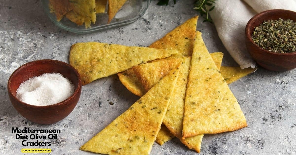Mediterranean Diet Olive Oil Crackers, a simple homemade snack cracker recipe that is friendly to the Mediterranean diet.