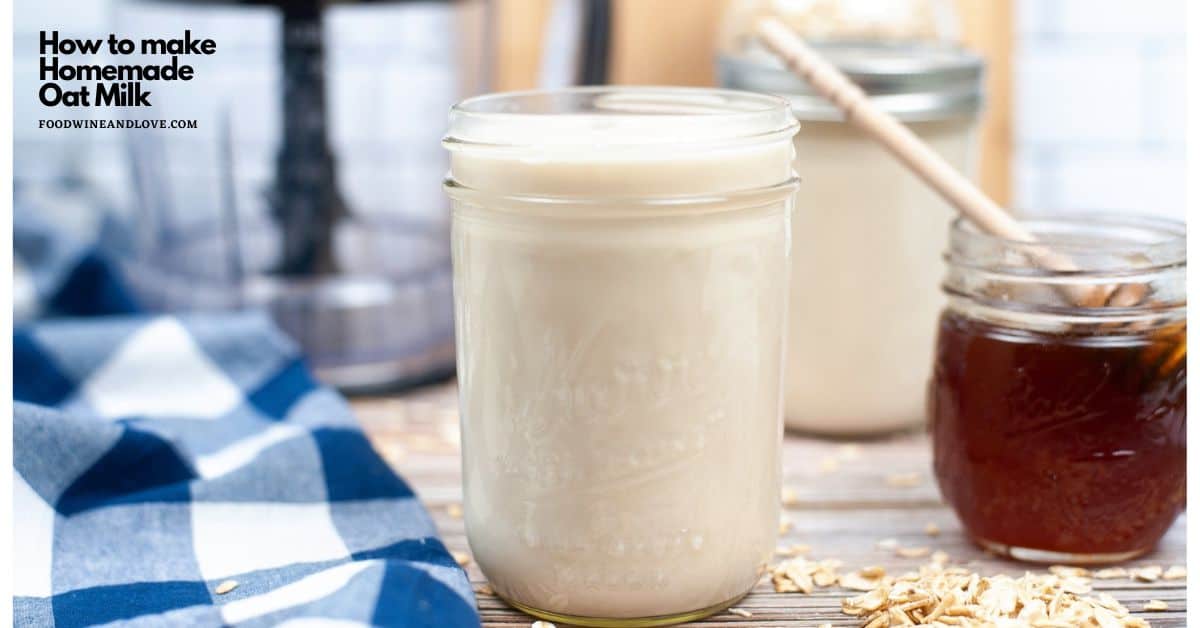 How to Make Homemade Oat Milk, a simple do it yourself recipe for making delicious vegan milk at home using rolled oats