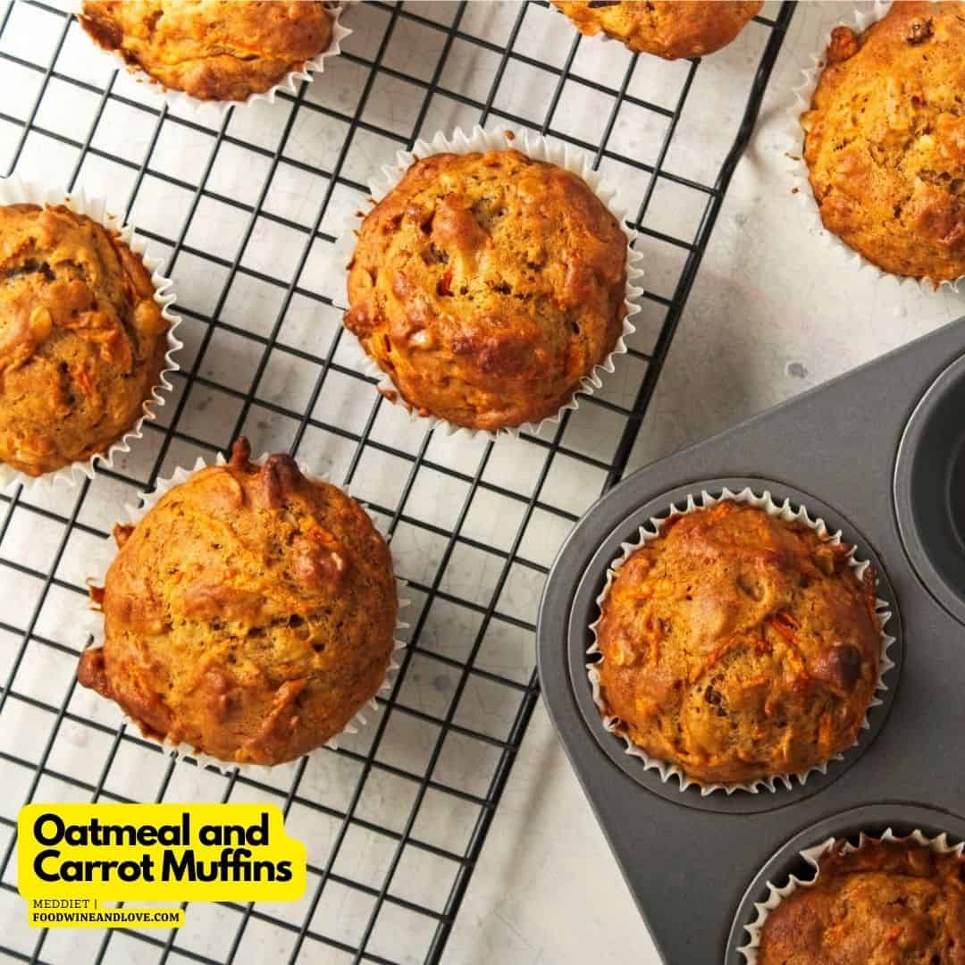Easy Oatmeal and Carrot Muffin Recipe, a delicious breakfast or brunch recipe made with healthy oats and carrots
