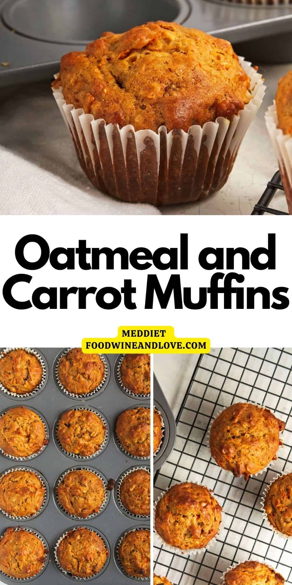 Easy Oatmeal and Carrot Muffin Recipe, a delicious breakfast or brunch recipe made with healthy oats and carrots