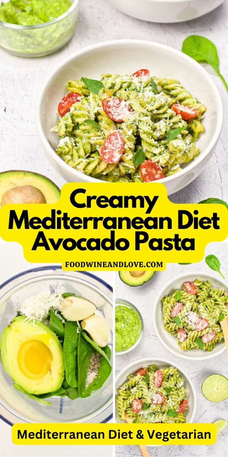 Creamy Mediterranean Diet Avocado Pasta Food Wine and Love