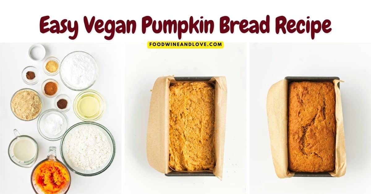 Easy Vegan Pumpkin Bread Recipe, a simple and delicious recipe made without added dairy. Includes a vegan glaze topping.