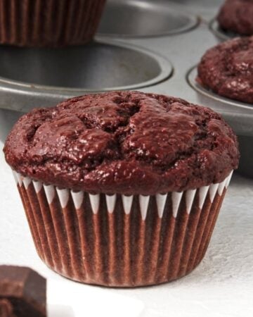 Double Chocolate and Beet Muffins (MedDiet Vegan)