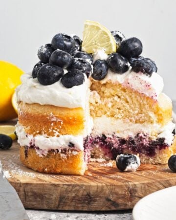 Lemon Blueberry Cake For 2