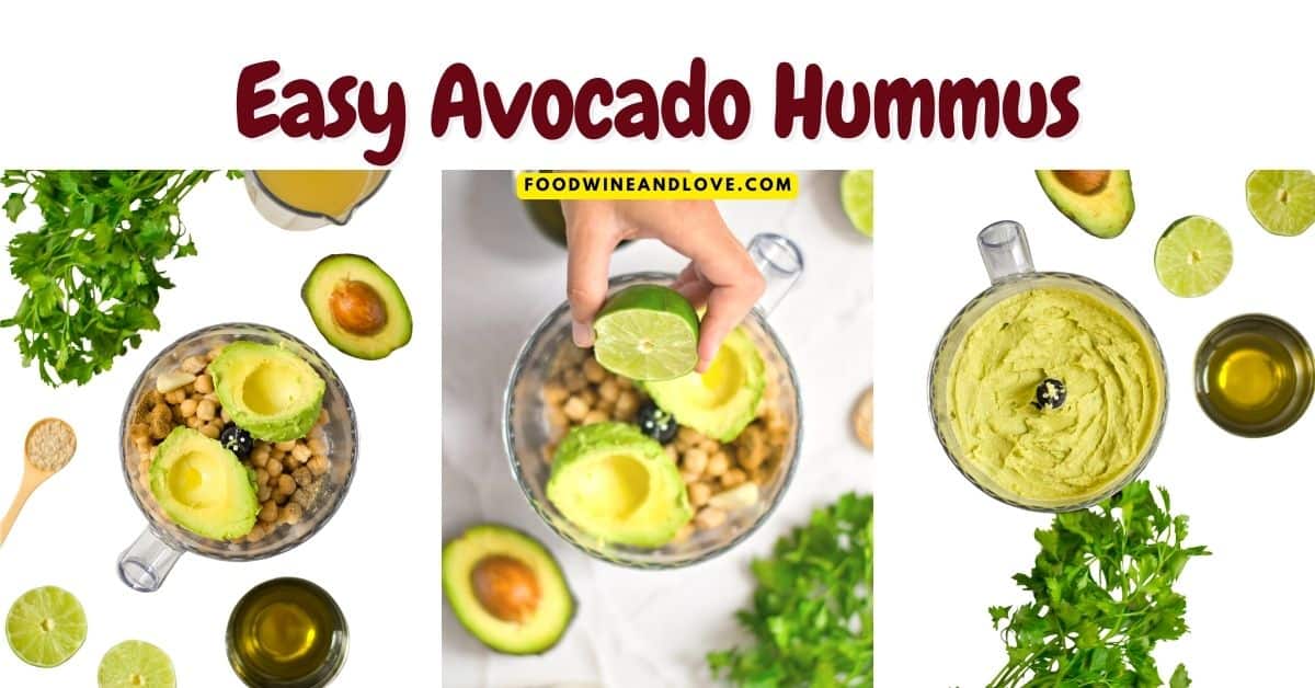Easy Avocado Hummus, a simple recipe for a delicious dip or spread made with avocados and chickpeas. Mediterranean diet, vegan, vegetarian.