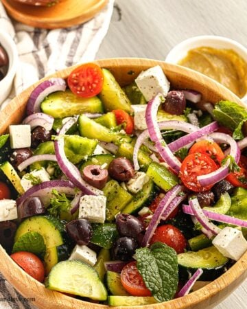 Easiest Greek Salad in Vinaigrette Dressing