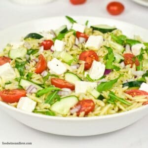 Easiest Orzo Salad with Pesto