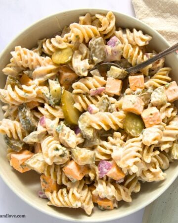 Vegetarian Dill Pickle Pasta Salad