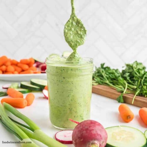 Mediterranean Diet Green Goddess Dressing and Dip