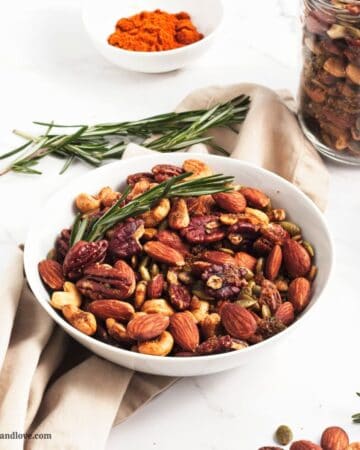 Savory and Sweet Rosemary Spiced Nuts