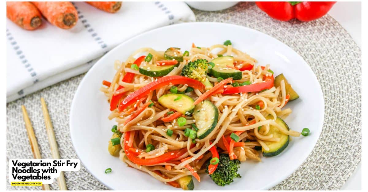 Vegetarian Stir Fry Noodles with Vegetables, a simple and delicious meal recipe made with rice noodles in about a half hour. Vegetarian Stir Fry Noodles with Vegetables, a simple and delicious meal recipe made with rice noodles in about a half hour.