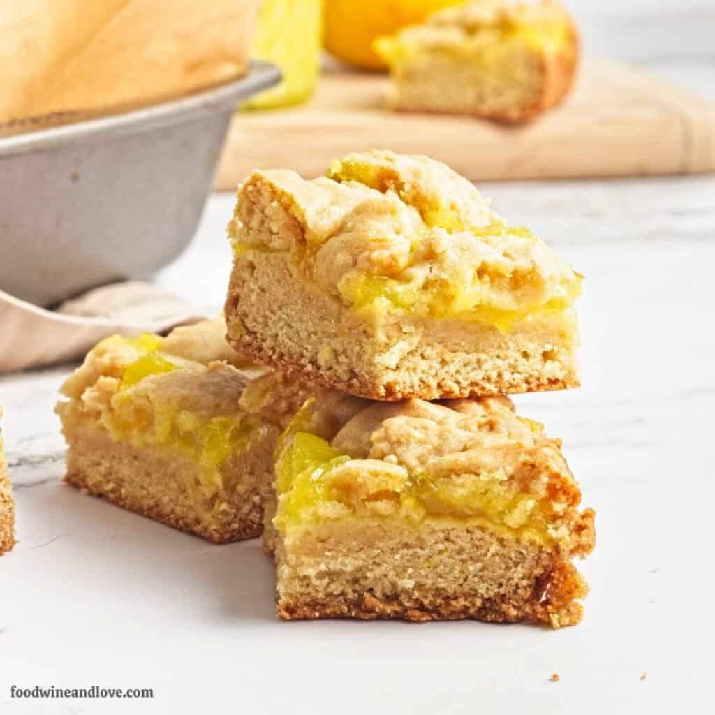 Lemon Curd Cookie Bars (Vegan Recipe)