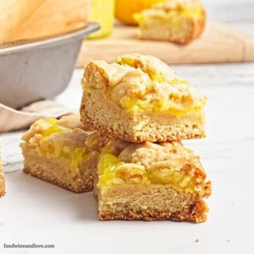 Lemon Curd Cookie Bars (Vegan Recipe)