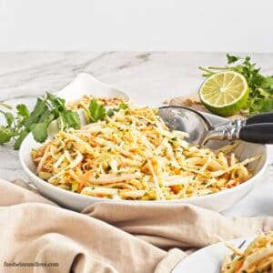 Asian Style Slaw in Creamy Peanut Dressing.