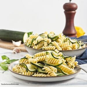 Zucchini Pasta Salad in Lemon Dijon Dressing