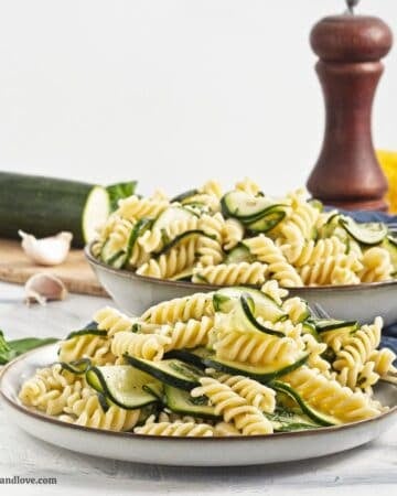 Zucchini Pasta Salad in Lemon Dijon Dressing