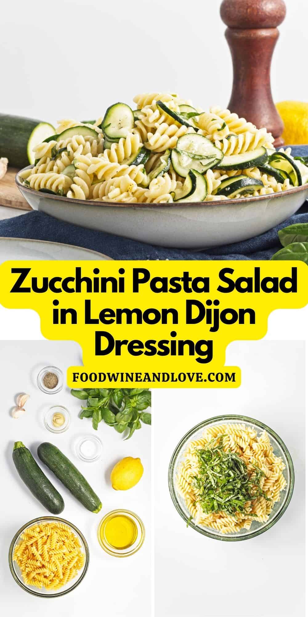 Zucchini Pasta Salad in Lemon Dijon Dressing, a simple vegan recipe made with fresh zucchini tossed in a tasty dressing. Mediterranean diet. Zucchini Pasta Salad in Lemon Dijon Dressing, a simple vegan recipe made with fresh zucchini tossed in a tasty dressing. Mediterranean diet.
