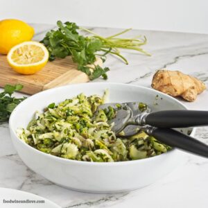 Celery Salad in Lemon Ginger Dressing