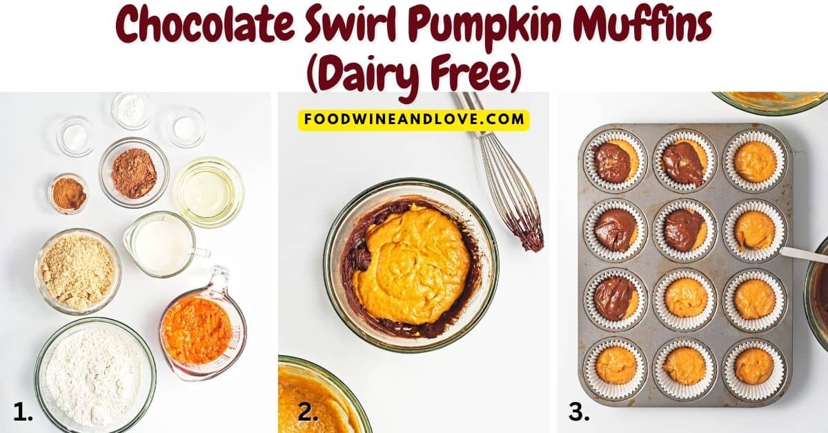 Chocolate Swirl Pumpkin Muffins (Dairy Free), a simple and delicious vegan recipe made with pureed pumpkin and oat milk