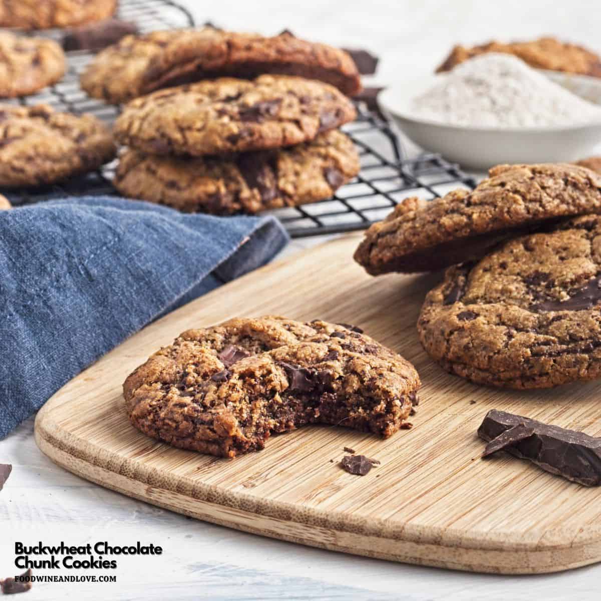 Buckwheat Chocolate Chunk Cookies, a dairy free cookie recipe made with applesauce and dark chocolate. Gluten Free, Vegan, and Vegetarian. Buckwheat Chocolate Chunk Cookies, a dairy free cookie recipe made with applesauce and dark chocolate. Gluten Free, Vegan, and Vegetarian.