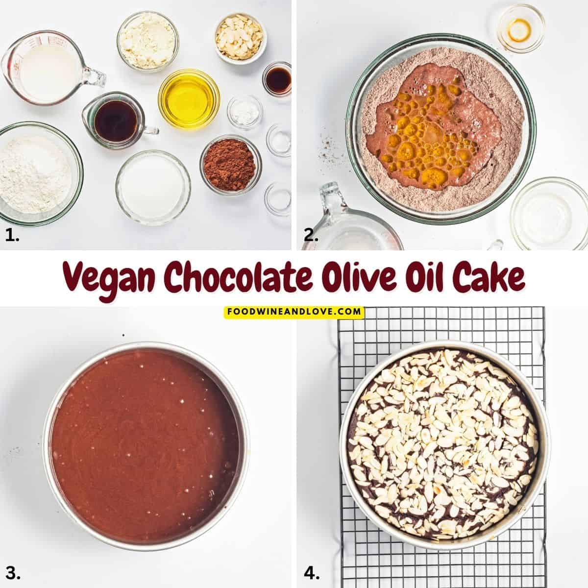 Vegan Chocolate Olive Oil Cake, a simple, decadent, and delicious dairy free dessert made with olive oil and almond flour