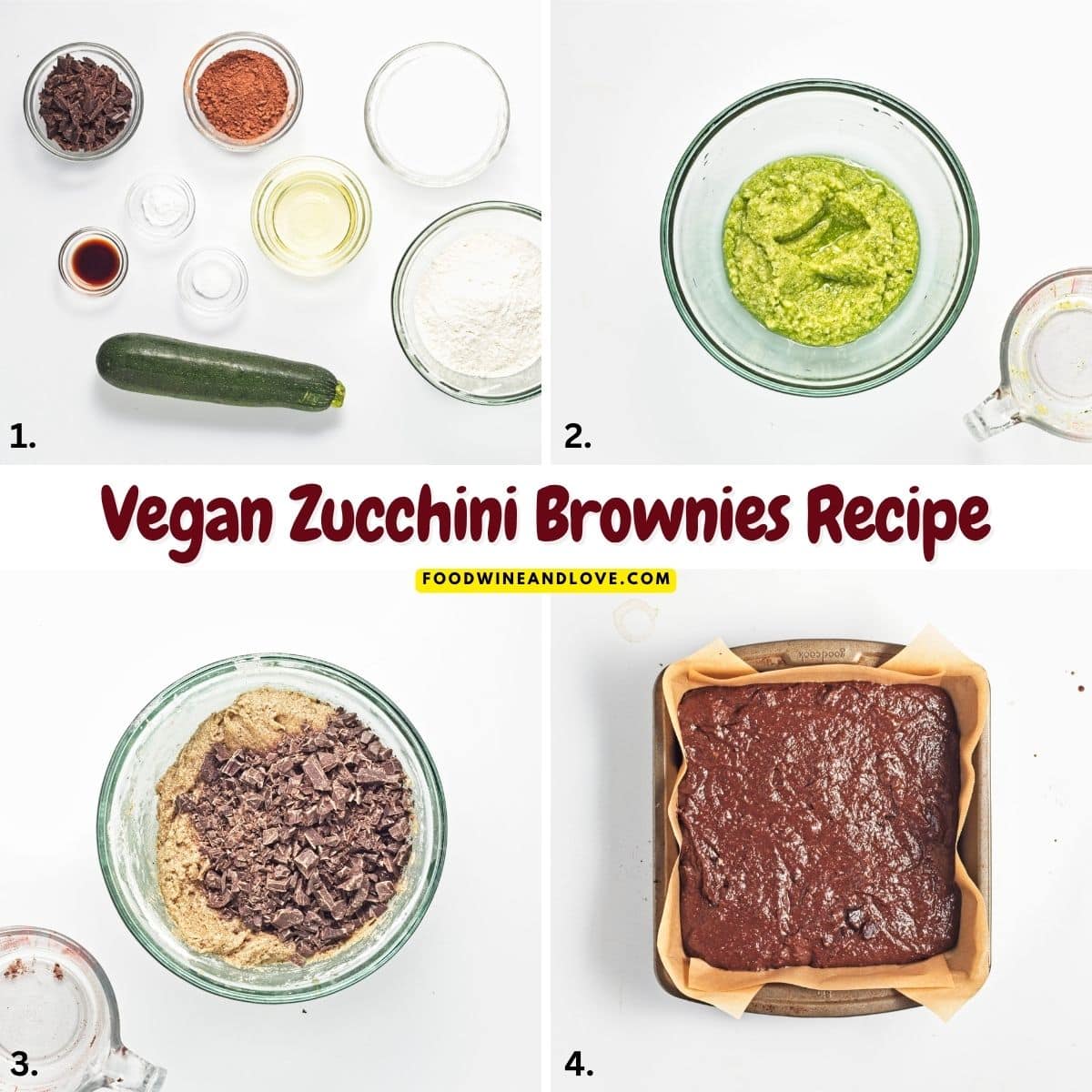 Vegan Zucchini Brownies Recipe, a delicious dairy free dessert recipe made with fresh zucchini. Rich, moist, and fudgy brownies.