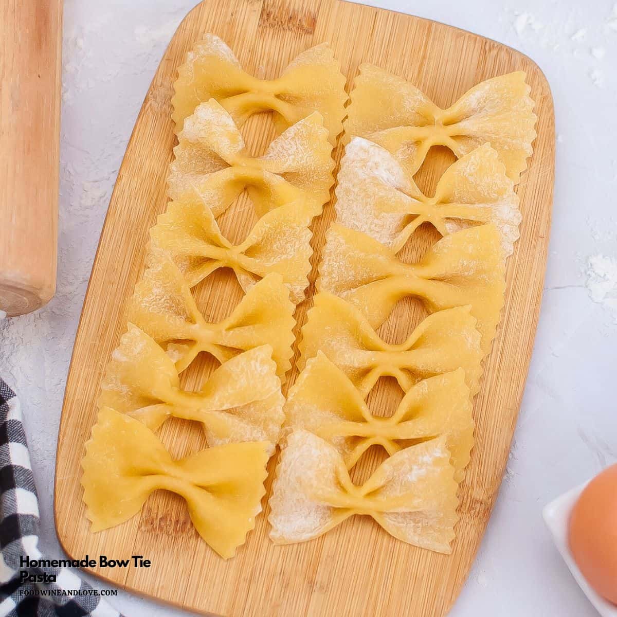 Homemade Bow Tie Pasta (farfalle), a simple five ingredient pasta recipe made from scratch in about 20 minutes. Homemade Bow Tie Pasta