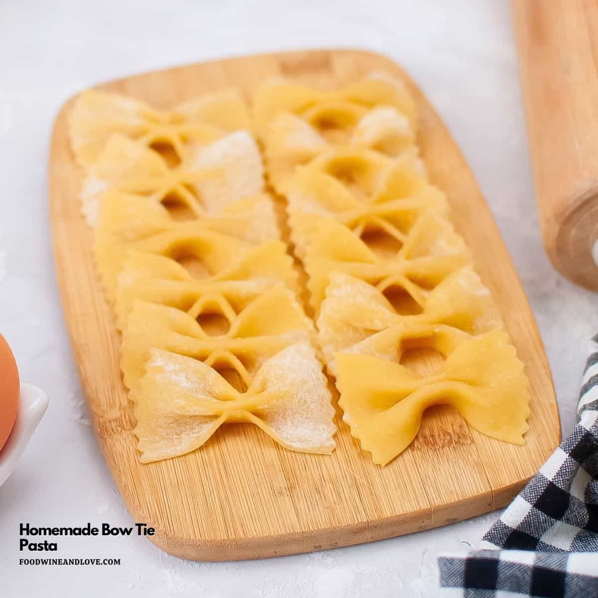 Homemade Bow Tie Pasta (farfalle), a simple five ingredient pasta recipe made from scratch in about 20 minutes. Homemade Bow Tie Pasta (farfalle), a simple five ingredient pasta recipe made from scratch in about 20 minutes.