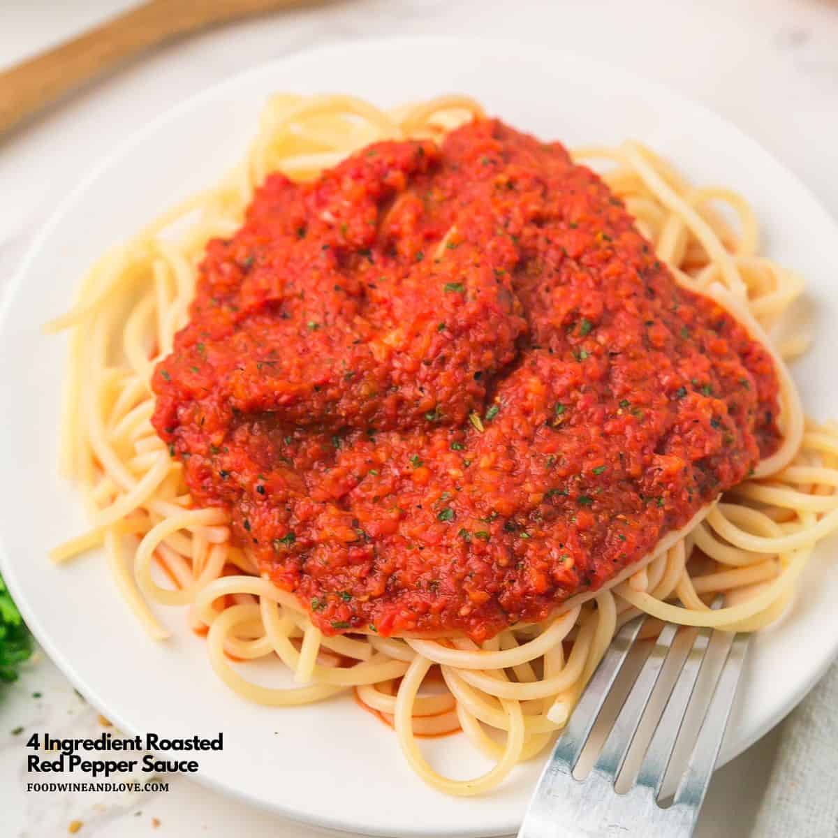 4 Ingredient Roasted Red Pepper Sauce, a five minute delicious and creamy sauce made with simple ingredients. Vegan Mediterranean Diet GF LC 4 Ingredient Roasted Red Pepper Sauce, a five minute delicious and creamy sauce made with simple ingredients. Vegan Mediterranean Diet GF LC
