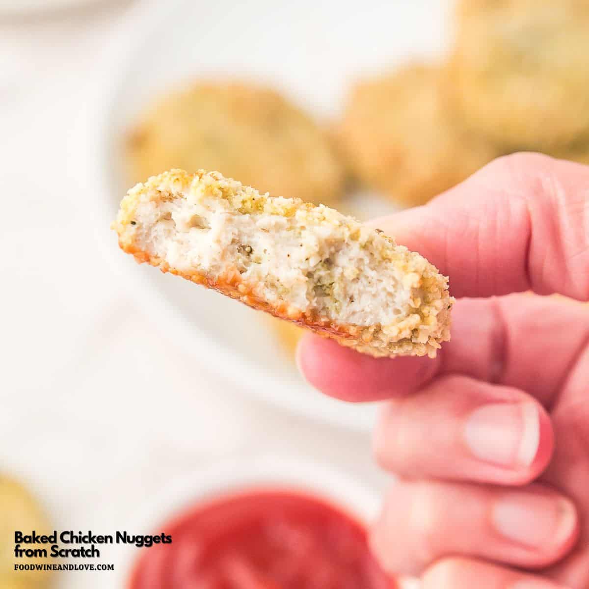 Baked Chicken Nuggets from Scratch, a simple ground chicken recipe made with four ingredients oven baked to perfection. Mediterranean diet. Baked Chicken Nuggets from Scratch, a simple ground chicken recipe made with four ingredients oven baked to perfection. Mediterranean diet.