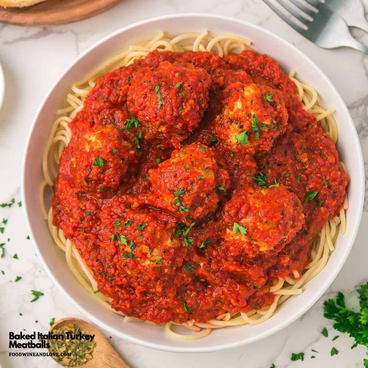 Baked Italian Turkey Meatballs, a simple five ingredient recipe for a lean and flavor-packed alternative to traditional meatballs. Baked Italian Turkey Meatballs, a simple five ingredient recipe for a lean and flavor-packed alternative to traditional meatballs.