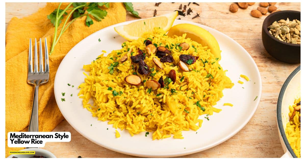 Mediterranean Style Yellow Rice, a delicious vegan and Mediterranean diet friendly recipe for fluffy, aromatic, and savory rice with tumeric. Mediterranean Style Yellow Rice, a delicious vegan and Mediterranean diet friendly recipe for fluffy, aromatic, and savory rice with tumeric.