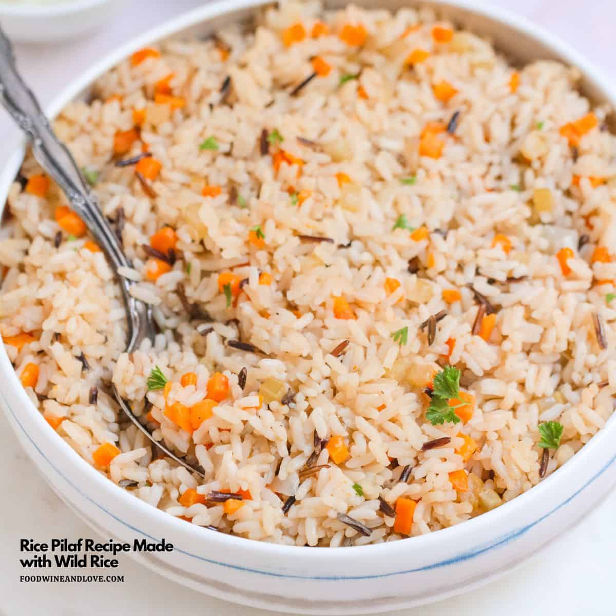 Rice Pilaf Recipe Made with Wild Rice Recipe, a blend of earthy wild rice and savory broth in a fluffy, flavorful healthy, gluten-free side. Rice Pilaf Recipe Made with Wild Rice